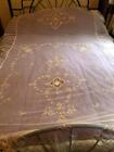 EXQUISITE ANTIQUE FRENCH TAMBOUR NET LACE BEDSPREAD BEDCOVER 105