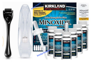Kirkland Minoxidil 5% Extra Strength Derma Roller For Hair Beard Growth 1-6 Supp