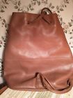 Fossil saddle tan leather drawstring bucket back pack 14