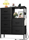 New ListingDresser with Charging Station, 6 Storage Drawers & Shelves, Chest of Drawers Blk