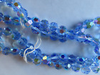Strand of 60 Preciosa round faceted glass beads 12mm Lt. Sapphire AB