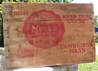 Vintage Necco Sweets Cambridge Mass Large Wood Advertising Crate 23.5