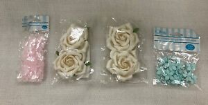 Lot of Crafting Flowers Accessories Offray & Craftsmart NEW-Pastel-SEE PHOTOS!