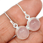 Natural Rose Quartz - Madagascar 925 Sterling Silver Earrings Jewelry CE21426