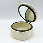 Vintage Dragonfly & Floral Round Trinket Box Dish with Hinged Lid
