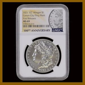 Silver Morgan Dollar Coin 2021 (CC) Carson City Privy NGC MS 69 First Releases