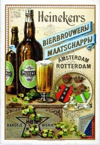 Vintage Heinekens Beer Ad Reproduction Print Advertising 17x12