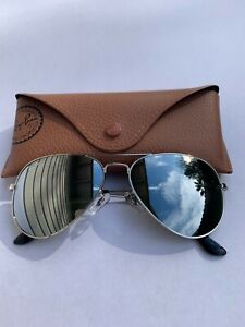 Ray-Ban Aviator Sunglasses W3277 RB3025 58m Silver Frame with Silver Mirror Lens
