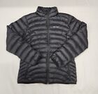 Marmot Black Down Puffer Jacket Women's Large 600 Fill Coat Full Zip Pockets