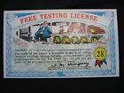 Postcard 1964 Topps, Nutty Awards #28 Free Testing License - Excellent Condition