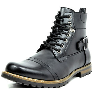 Men's Motorcycle Boots Combat Oxford Dress Military Shoes US Size 6.5-15