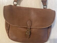 J & M Davidson England, Brown Leather Crossbody Bag With Brass Trim