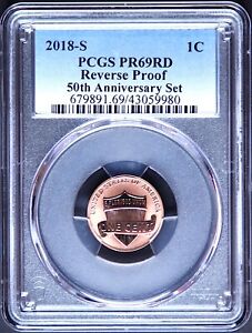 2018 S LINCOLN CENT PCGS REVERSE PR69 50th Anniversary Silver Set 1C Blue Label