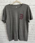 Boston Red Sox Shirt Mens L Large Gray Short Sleeve T Shirt MLB Baseball
