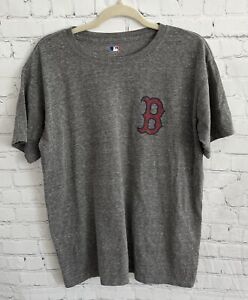 Boston Red Sox Shirt Mens L Large Gray Short Sleeve T Shirt MLB Baseball