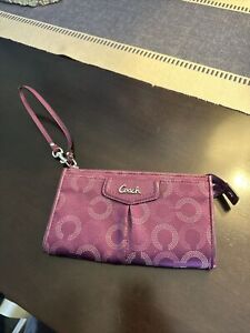 coach clutch purse purple