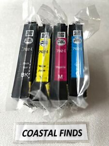 Epson 702 Ink Cartridge CMYK Set of 4 NEW OEM Sealed 702i WF-3720 3730 3733