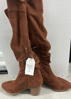 Time and Tru Women's Brown Block Heel Pull On Western Slouch Boots Size 7