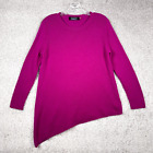 Magaschoni Sweater Womens Small Purple Cashmere Asymmetric Crew Neck Long Sleeve