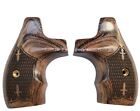 Altamont S&W J Frame Round Boot Wood Grips Walnut Checkered Fleur-de-Lis