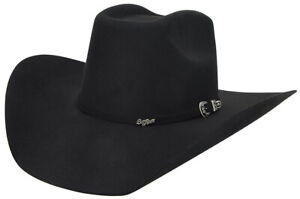 MEN'S WESTERN COWBOY 6x HAT BLACK FELT STYLE 8 segundos TEXANA VAQUERA western