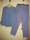 MOTHERHOOD MATERNITY Blue Plaid Nursing Pajamas shirt & pants Sz Medium Cotton