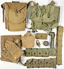 Original WWII U.S. Army Field Gear Lot, Garand Belt, Canteen, Haversack, Pouches