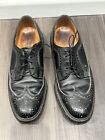 Vintage FLORSHEIM Imperial 7 1/2 B Long Wingtip Oxford Shoes V-Cleat Black
