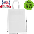 [ 10X 5X13 ]-White Paper Bags with Handles Bulks.