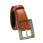 Versace Brown 100% Leather Metal Logo Decorated Belt
