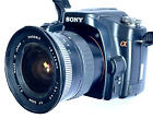 SONY ALPHA A100 10.2MP DIGITAL SLR CAMERA WITH 19-35mm ZOOM LENS & VQ850 CHARGER