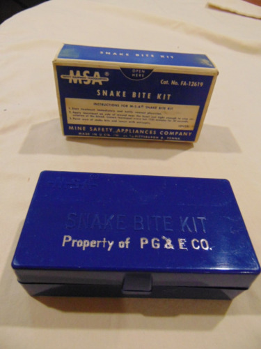 Vintage snake bite kit (property of PG&E)