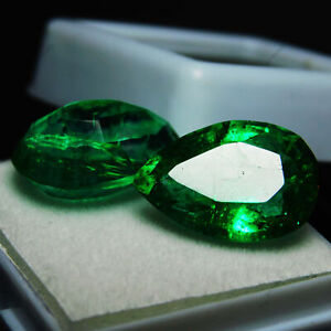 Loose Gemstone Natural Emerald 8 to 10 Cts Certified Colombian Pear Shape Pair