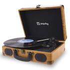 Record Player 3-Speed Vintage Style Turntable Bluetooth Record Player with Bu...