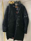 Alpine North Womens Black Long Sleeve Fur Trim Hooded Full-Zip Parka Coat 1X