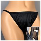 Vintage Black All Nylon String Bikini Panties Size Large Sanmark USA Sheer Panty