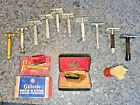 Vintage Safety Razors Collection - 11 Piece Set with Blade Case & Brush!