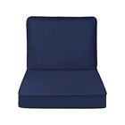 Haven Way 30-in x 26-in Navy Deep Seat Patio Chair Cushion