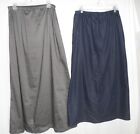 Gray or Navy Blue Stripes Stretch Long Maxi A-line Skirt Woman Plus Size XL 1X