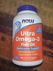 NOW FOODS Ultra Omega-3 (Fish Gelatin) - 180 Fish Softgels EXP 08/2026 SEALED
