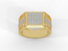 0.59ct 14k Yellow gold lab grown diamond Brauny ring for men