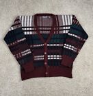 Vintage 80s J.T. Beckett Men’s Multicolor Acrylic Cardigan Sweater Size Large
