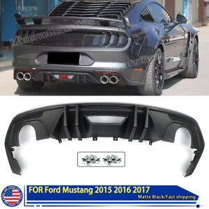 Black Lower Rear Bumper Diffuser Lip Fits Ford Mustang EcoBoost GT350 2015-2017