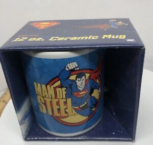Superman Man of Steel Coffee Mug 12 oz Vandor Superman Mug Superman Ceramic Cup