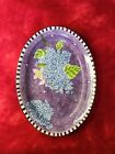 Gates Ware Ceramic Hydrangeas Purple Oval Serving Bowl By Laurie Gates