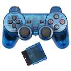 For Sony PS2 PS1 Wireless Controller 2.4GHz Dual Vibration Gamepad Transparent
