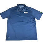 Nike On Field NFL Mens Golf Polo Shirt Sz XL Seattle Seahawks Blue