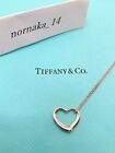 Near MINT Tiffany & Co Sterling Silver Open Heart 22mm Pendant Necklace No Box