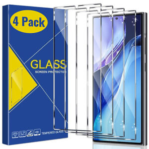4 PACK Tempered Glass Screen Protector for Samsung Galaxy S24 Ultra/S24 Plus/S24