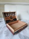 Eiroa Dark Empty Wooden Cigar Box 9¼x7x2⅜